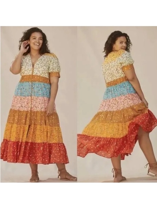 Anthropologie Dresses & Skirts - Anthropologie Tiered & True FLORAL Maxi Dress